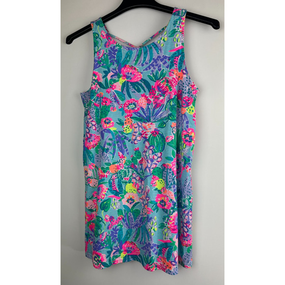 Lilly Pulitzer Kristen Dress Mini Multi-Color Printed Tropical Fruit Small Short - Picture 2 of 12